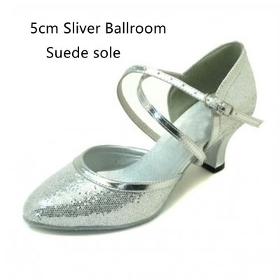 Salsa deju apavi ar slēgtu purngalu Sieviešu latīņu deju apavi Glitter augstpapēžu kurpes 5cm 6cm 7cm balles tango deju kurpes Sieviešu sandales