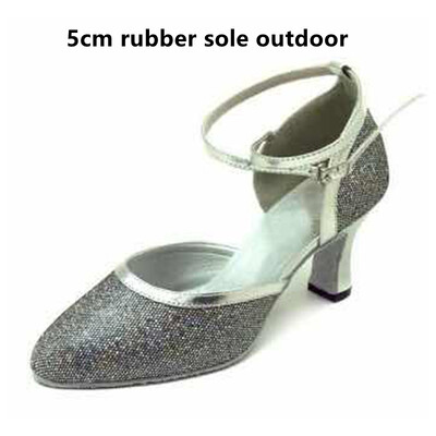 Salsa deju apavi ar slēgtu purngalu Sieviešu latīņu deju apavi Glitter augstpapēžu kurpes 5cm 6cm 7cm balles tango deju kurpes Sieviešu sandales