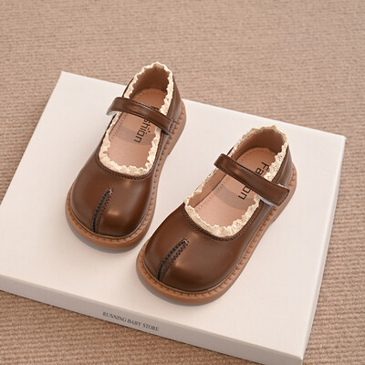 Meiteņu kurpes Sweet Lolita Ruffles Bowknot Kāzu kurpes Girl Bordered Princess Dress Party Shoes Sekla izmēra 22-33 I01133