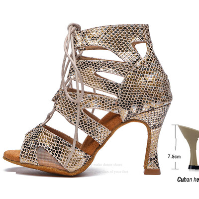 Γυναικεία Παπούτσια Αίθουσα χορού Latin Dance Παπούτσια Γυναικεία Tango Jazz Dancing Παπούτσια γάμου χορού Λευκές τετράγωνες μπότες JuseDanc