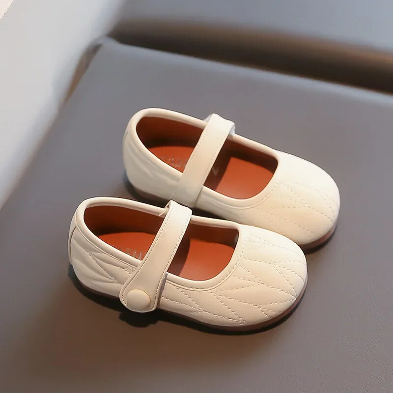 Vaikų princesių šokių batai minkštu padu 2025 m. Nauji plokščiapadžiai Vienspalviai Batai Vaikams Mary Jane Apvalus pirštas Elegant Sweet