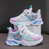 Disnėjaus laisvalaikio batai Tinkliniai kvėpuojantys batai Frozen Priness Elsa Vaikiški laisvalaikio balti batai 26-37 dydžio sportbačiai