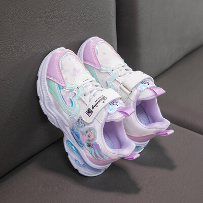 Disnėjaus laisvalaikio batai Tinkliniai kvėpuojantys batai Frozen Priness Elsa Vaikiški laisvalaikio balti batai 26-37 dydžio sportbačiai