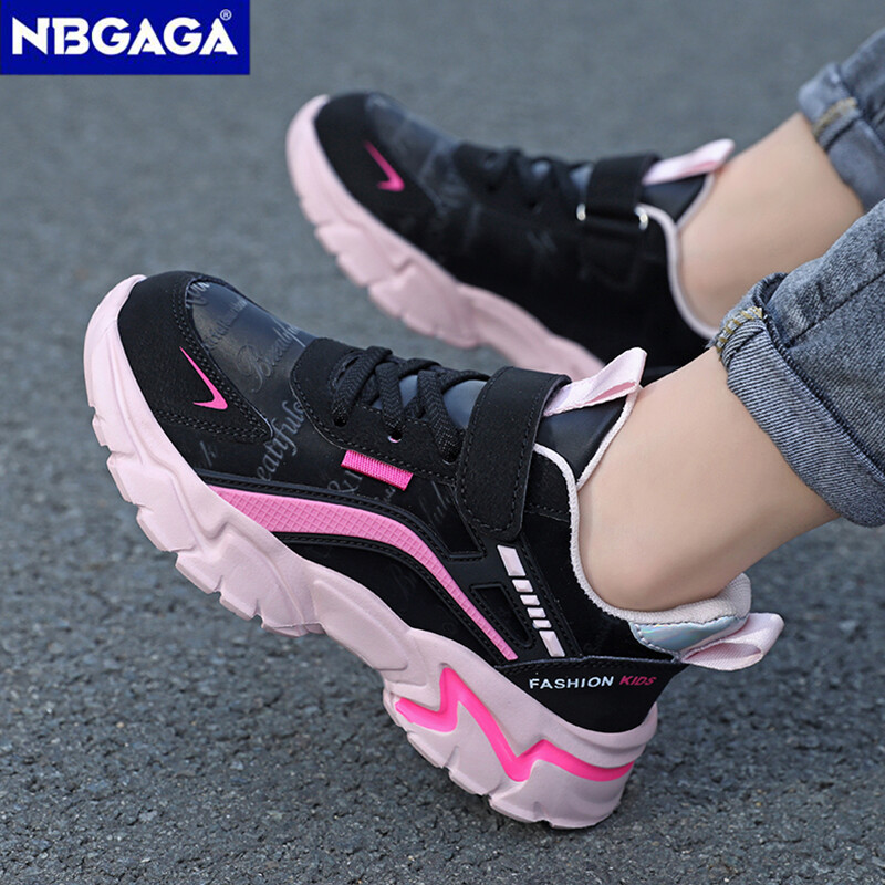 Meiteņu sporta apavi Ērti ādas apavi Bērnu skriešanas skola Ikdienas apavi Neslīdoši āra bērnu apavi kājām Teniss