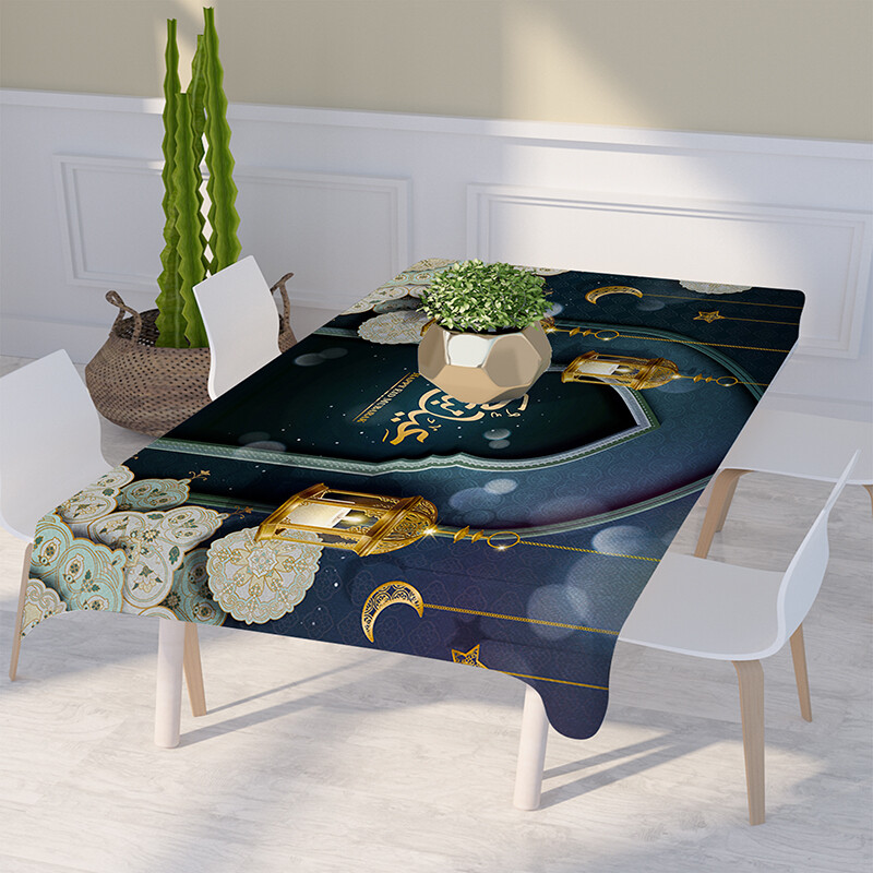 2023 m. Ramadanas, vandeniui atsparus stačiakampis restoranas, staltiesės puošmena Eid mečetė Islamo musulmonų   