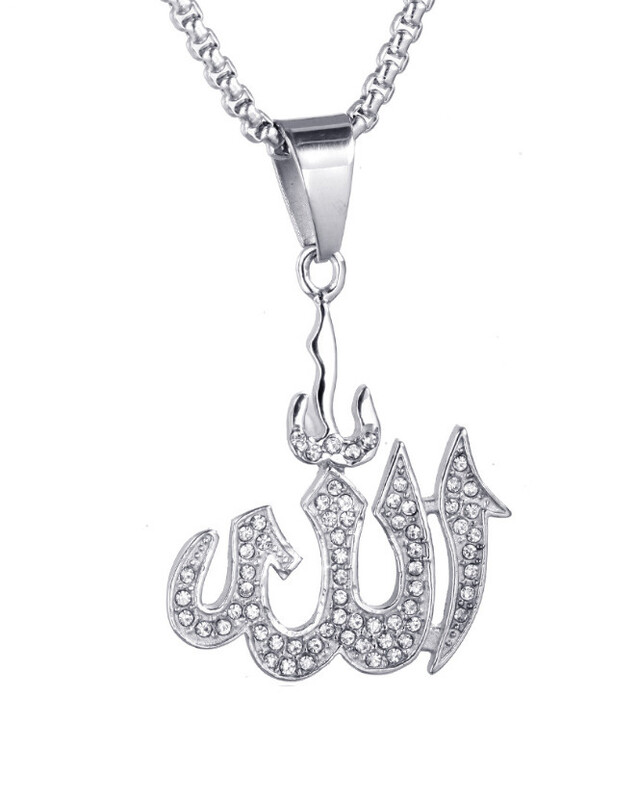 Piiriülene e-kaubanduse allikas tehas roostevabast terasest materjal kullatud täisteemant Allahi ripats kohapeal hulgimüük