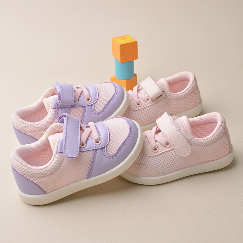 Djevojčice Proljetne modne prozračne mrežaste ružičasto ljubičaste tenisice Slatke protuklizne lagane sportske cipele za slobodno vrijeme na otvorenom EK9S48/EK9S60