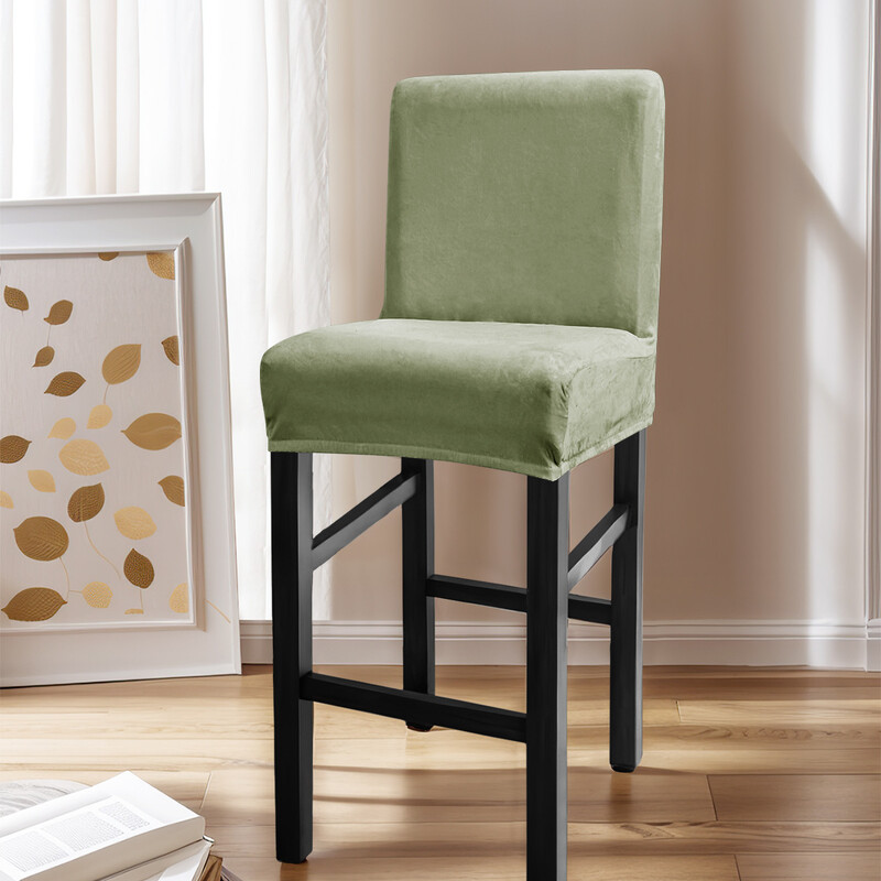 Husă transfrontalieră din catifea elastică cu vulpe argintie, culoare solidă, pentru acasă, hotel, scaunul de bar, husa scaunului la fața locului