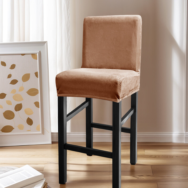 Husă transfrontalieră din catifea elastică cu vulpe argintie, culoare solidă, pentru acasă, hotel, scaunul de bar, husa scaunului la fața locului