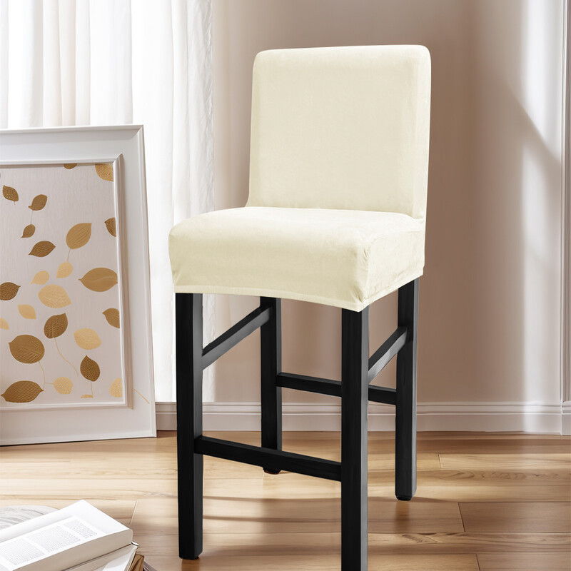 Husă transfrontalieră din catifea elastică cu vulpe argintie, culoare solidă, pentru acasă, hotel, scaunul de bar, husa scaunului la fața locului