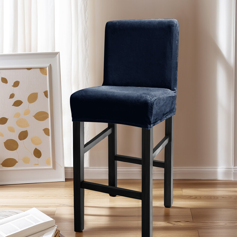 Husă transfrontalieră din catifea elastică cu vulpe argintie, culoare solidă, pentru acasă, hotel, scaunul de bar, husa scaunului la fața locului