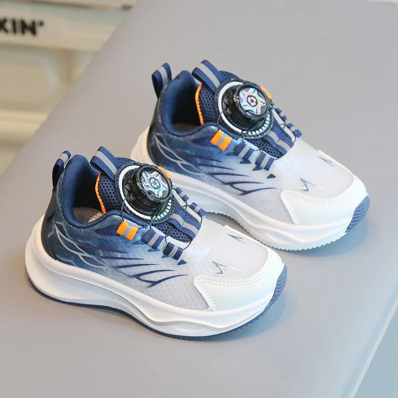 Tenis Bērnu apavu ikdienas kedas zēniem Bērnu apavi meitenēm ar grozāmām pogām skriešanas apavi meitenēm Mīkstas zoles sietveida apavi, caurlaidīgi apavi