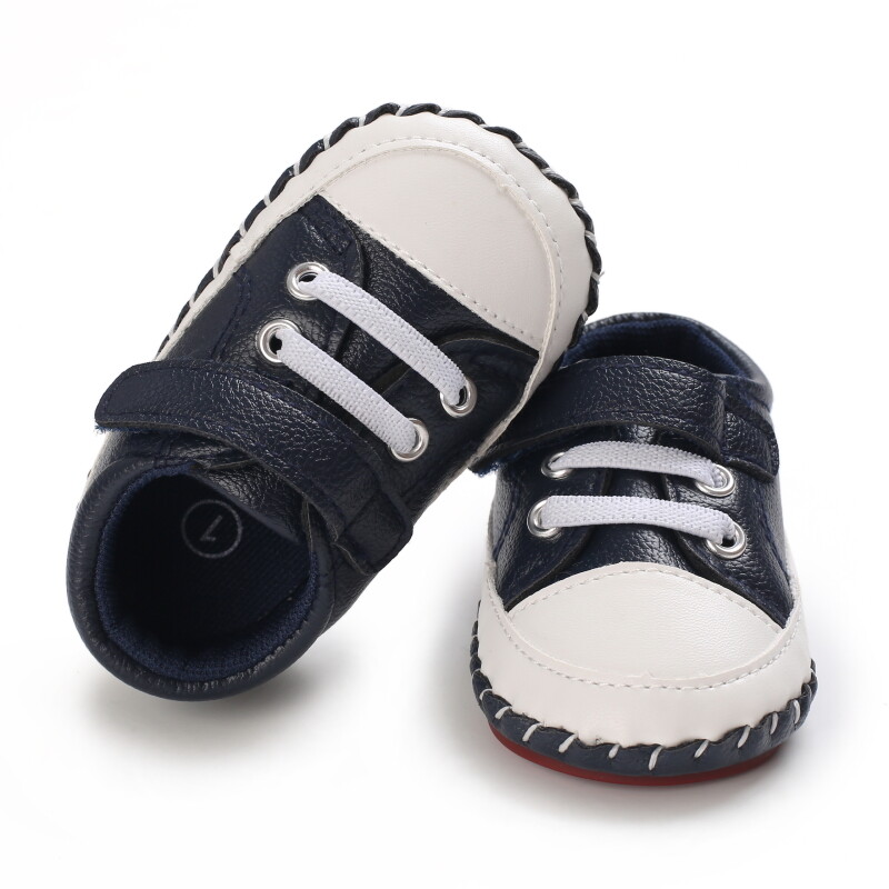 Zēnu apavi PU ādas gadījuma neslīdoši mazuļu sporta kristību pirmie staigātāji 0–18 mēn.