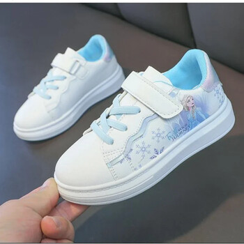 Disney Kids Girls Shoes 2024 Нови детски маратонки Girls Elsa Frozen Princess Ежедневни спортни обувки Студентски обувки Тинейджърски обувки