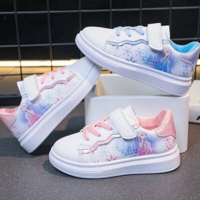 Disney Kids Girls Shoes 2024 Нови детски маратонки Girls Elsa Frozen Princess Ежедневни спортни обувки Студентски обувки Тинейджърски обувки