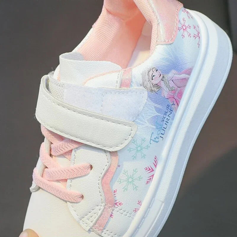 Disneja bērnu meiteņu apavi 2024. gada jauni bērnu kedas, meitenes Elsa Frozen Princess, ikdienas sporta apavi Studentu apavi pusaudžu apavi