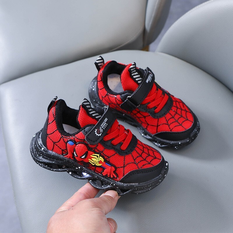 Spiderman Baby Boys kedas Populārs dizains Bērnu Led Lighting Kurpes Pavasaris Rudens Bērni Ikdienas Sporta Apavi Boy Sneaker
