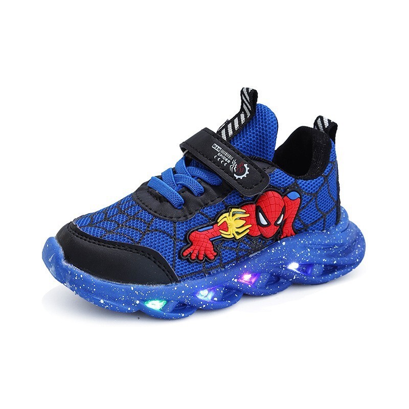 Spiderman Baby Boys kedas Populārs dizains Bērnu Led Lighting Kurpes Pavasaris Rudens Bērni Ikdienas Sporta Apavi Boy Sneaker