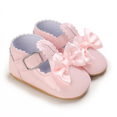 Mazuļu pavasara un rudens jaukas bantītes, rozā, mīkstas gumijas apakšas, neslīdoši princešu apavi 0–18 mēnešiem jaundzimušo ikdienas pastaigu apavi
