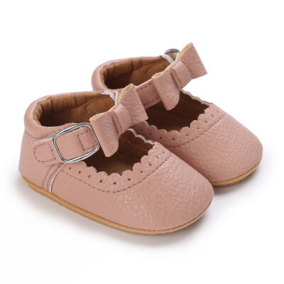 Mazuļu pavasara un rudens jaukas bantītes, rozā, mīkstas gumijas apakšas, neslīdoši princešu apavi 0–18 mēnešiem jaundzimušo ikdienas pastaigu apavi