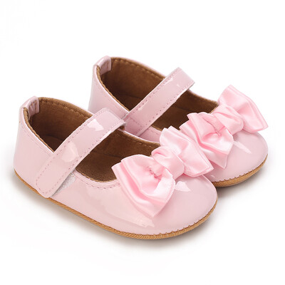 Mazuļu pavasara un rudens jaukas bantītes, rozā, mīkstas gumijas apakšas, neslīdoši princešu apavi 0–18 mēnešiem jaundzimušo ikdienas pastaigu apavi