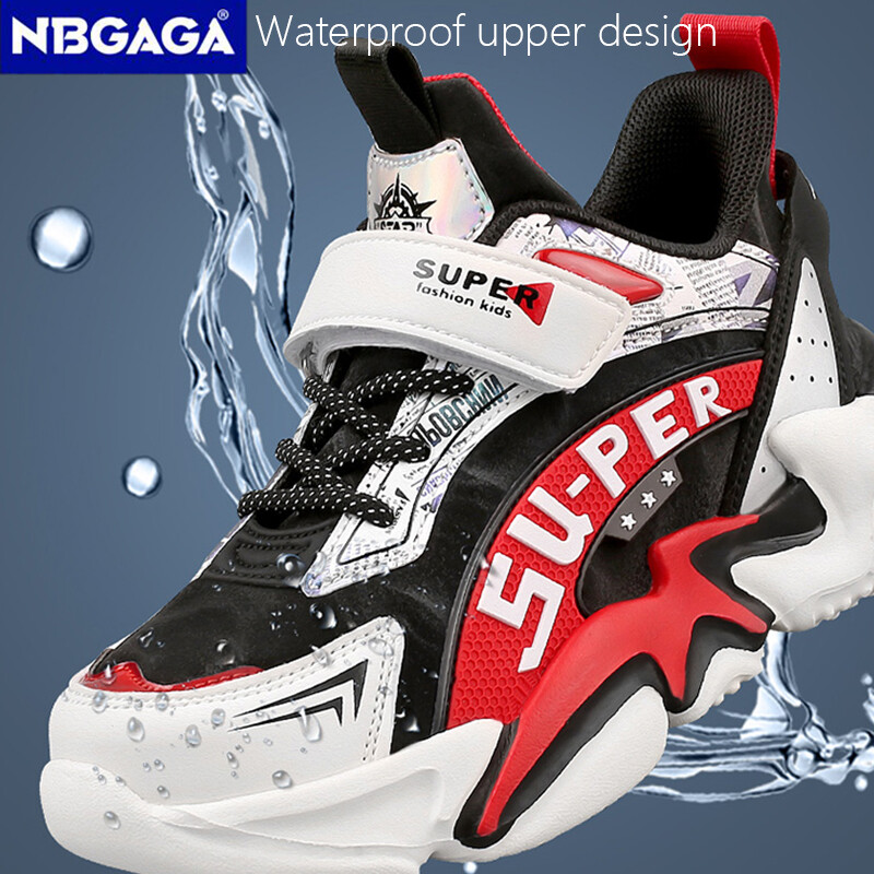 Sporta bērnu ādas kedas četru sezonu zēniem ikdienas apavi Neslīdoši bērnu modes skolas pastaigu apavi skriešanai, 28-39 izmērs