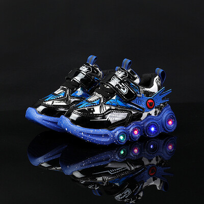 Εκθαμβωτικά Cool Boy Shoe LED Lights Cartoon φθινόπωρο παιδικό αθλητικό παπούτσι Δερμάτινο αντιολισθητικό παπούτσι για τρέξιμο Παιδικά παπούτσια τένις Παιδικά παπούτσια