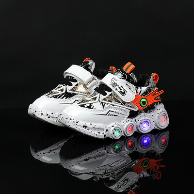 Εκθαμβωτικά Cool Boy Shoe LED Lights Cartoon φθινόπωρο παιδικό αθλητικό παπούτσι Δερμάτινο αντιολισθητικό παπούτσι για τρέξιμο Παιδικά παπούτσια τένις Παιδικά παπούτσια