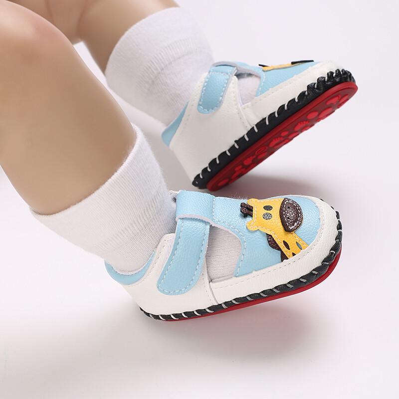 Vasaras apavi zīdaiņiem Modes ikdienas multfilmu žirafu sandales 0–18 M Zēnu gumijas zole, neslīdoša pastaigu apavi