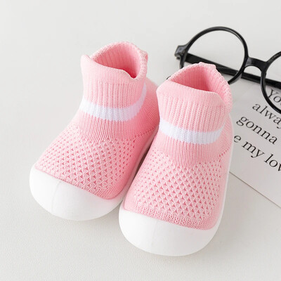 Toddler Baby Summer Mesh elpojošs First Walker Pure Color Girls Boys 0-3T Neslīdoši ikdienas apavi Vieglas kedas Sandales