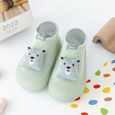 Zīdaiņu, toddler, pavasara vasara, mīkstas zoles zeķu kurpes Cute Animals Unisex Baby Neslīdošas grīdas zeķes Bērniem 0-3T Viegls priekšgājējs