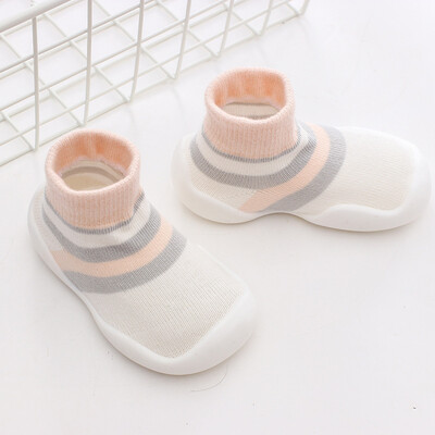 Unisex zīdaiņu apavi Pirmie apavi Zīdaiņu staigulīši Toddler First Walker Baby Girl Bērni Mīksta gumijas zole Bērnu apavi adīti zābaciņi Pretslīdes