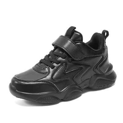 Bērnu kedas zēniem Ādas skriešanas apavi Skolas bērnu melni ikdienas pastaigu apavi Neslīdoši sporta tenisa izmēri 28-39