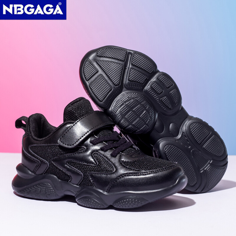 Bērnu kedas zēniem Ādas skriešanas apavi Skolas bērnu melni ikdienas pastaigu apavi Neslīdoši sporta tenisa izmēri 28-39