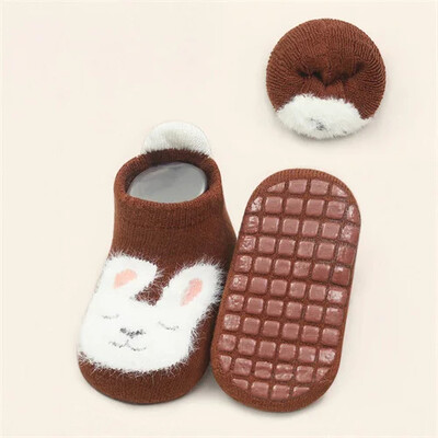 0-5 éves téli vastag frottír pamut baba zokni gumitalppal csecsemő állat vicces zokni újszülött beltéri padlózokni új
