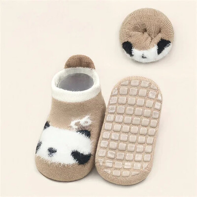 0-5 éves téli vastag frottír pamut baba zokni gumitalppal csecsemő állat vicces zokni újszülött beltéri padlózokni új