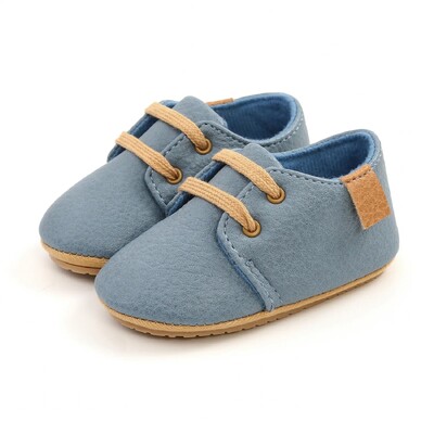 Meckior Baby Shoes Retro PU ādas zēnu meiteņu apavi Toddler Gumijas zole Pretslīdēšanas pirmie staigulīši Unisex jaundzimušo mokasīni