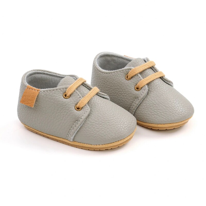 Meckior Baby Shoes Retro PU ādas zēnu meiteņu apavi Toddler Gumijas zole Pretslīdēšanas pirmie staigulīši Unisex jaundzimušo mokasīni