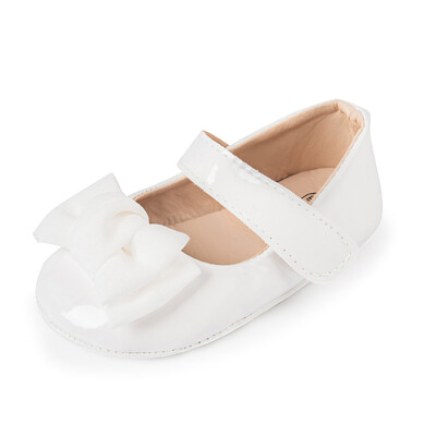Zīdaiņu meiteņu apavi PU Pretslīdēšanas Bowknot Klasiska princešu kleita 3 krāsu 0-18M Modes apavi Toddler First Walker Crib Shoes
