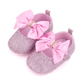 Jaunas modes zīdaiņu apavi Rozā Bling Rhinestone Jaundzimušo zīdaiņu apavi Toddler Mary Jane Flats 1 gadu dāvana kristīgajai lellei