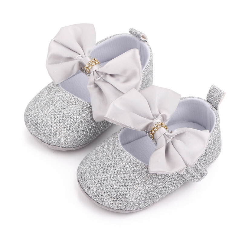 Jaunas modes zīdaiņu apavi Rozā Bling Rhinestone Jaundzimušo zīdaiņu apavi Toddler Mary Jane Flats 1 gadu dāvana kristīgajai lellei