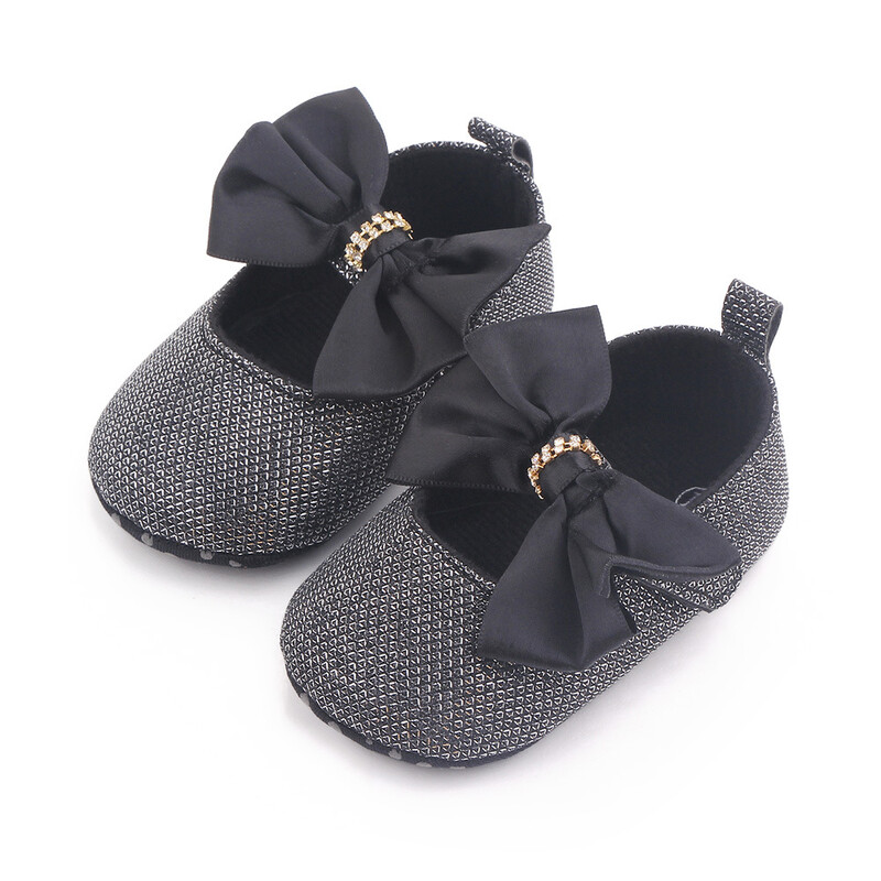 Jaunas modes zīdaiņu apavi Rozā Bling Rhinestone Jaundzimušo zīdaiņu apavi Toddler Mary Jane Flats 1 gadu dāvana kristīgajai lellei