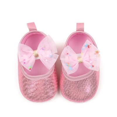 Χαριτωμένα κοριτσάκια Princess Flats Παπούτσια με πούλιες διχτυωτοί φιόγκοι Μαλακές σόλες Casual παπούτσια για περπάτημα για νεογέννητα παιδικά παπούτσια κούνιας