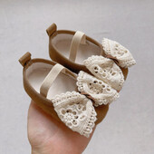 MISOWMNJOY Baby Girls Cipők Csipkés Virágos Bowknot Infant Mary Jane Flats Puha talpú Gumi csúszásmentes kiságy cipők kisgyermekeknek