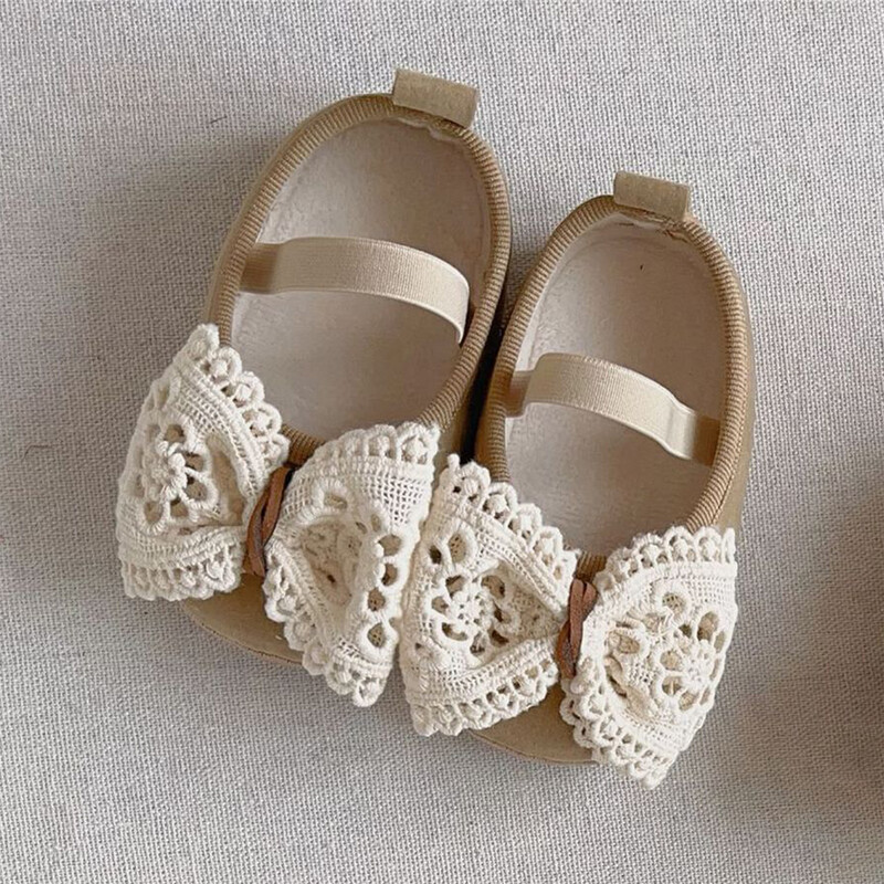 MISOWMNJOY Baby Girls Cipők Csipkés Virágos Bowknot Infant Mary Jane Flats Puha talpú Gumi csúszásmentes kiságy cipők kisgyermekeknek