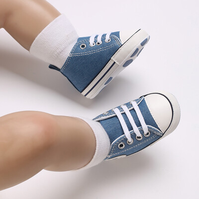 Baby Canvas Classic Αθλητικά Παπούτσια Νεογέννητα Αγόρια και Κορίτσια με εμπριμέ αστέρι First Walkers Παπούτσια για βρέφη Αντιολισθητικά παιδικά παπούτσια