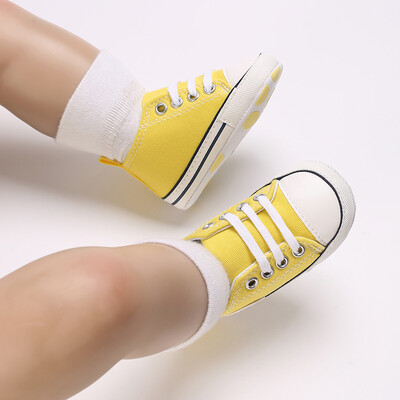 Baby Canvas Classic Αθλητικά Παπούτσια Νεογέννητα Αγόρια και Κορίτσια με εμπριμέ αστέρι First Walkers Παπούτσια για βρέφη Αντιολισθητικά παιδικά παπούτσια