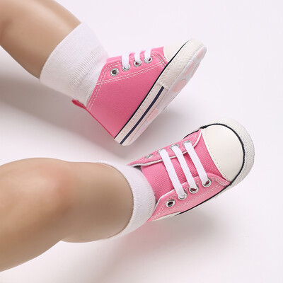 Baby Canvas Classic Αθλητικά Παπούτσια Νεογέννητα Αγόρια και Κορίτσια με εμπριμέ αστέρι First Walkers Παπούτσια για βρέφη Αντιολισθητικά παιδικά παπούτσια