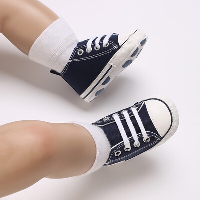 Baby Canvas Classic Αθλητικά Παπούτσια Νεογέννητα Αγόρια και Κορίτσια με εμπριμέ αστέρι First Walkers Παπούτσια για βρέφη Αντιολισθητικά παιδικά παπούτσια