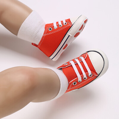 Baby Canvas Classic Αθλητικά Παπούτσια Νεογέννητα Αγόρια και Κορίτσια με εμπριμέ αστέρι First Walkers Παπούτσια για βρέφη Αντιολισθητικά παιδικά παπούτσια